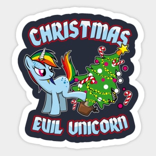 Evil Christmas Unicorn Sticker